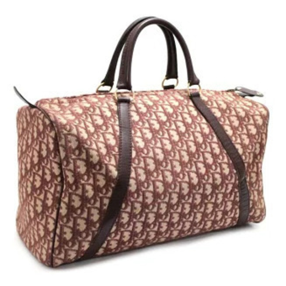 Christian Dior Trotter Boston Bag Canvas Red - Picture 2 of 6